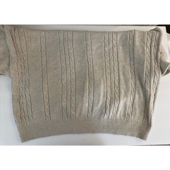 New Van Heusen Men 1/4 zip Knit Pullover Sweater Stone Heather Plus 2XL FLAW - Picture 3 of 8